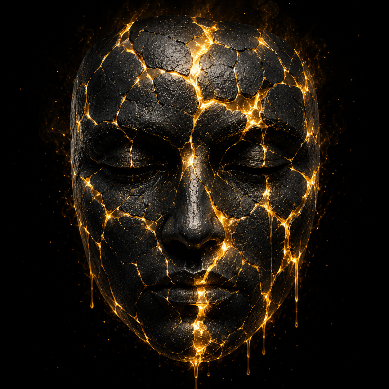 A figure standing between a dark grey path and a glowing golden path